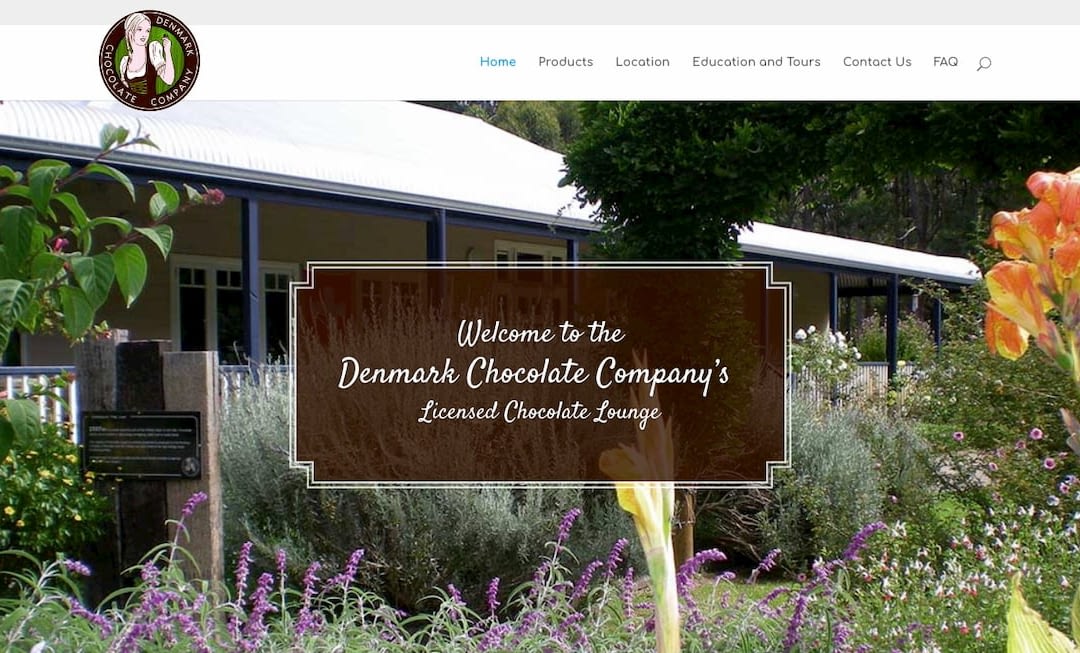 The Denmark Chocolate Company website home page