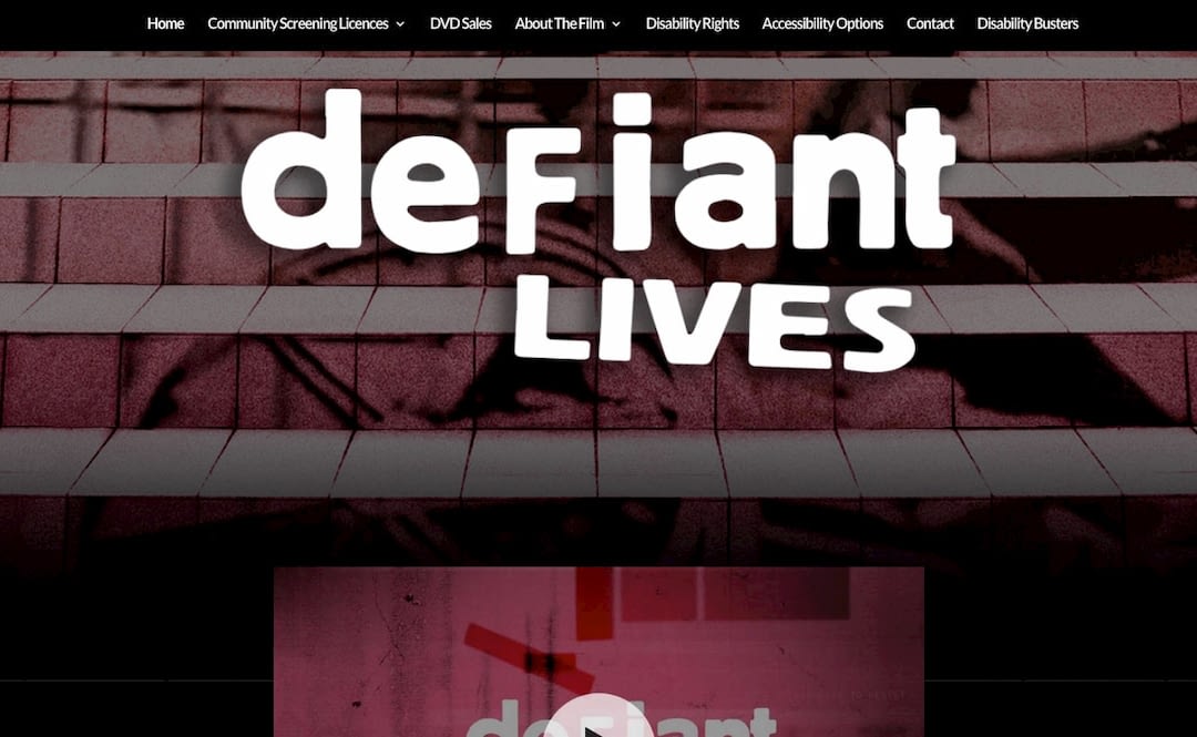 Defiant Lives home page screenshot